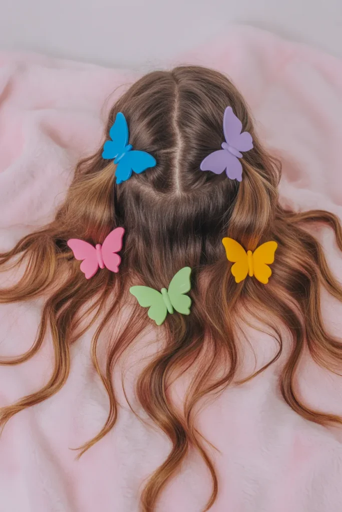 Colorful butterfly hair clips Y2K hair accessories under $10