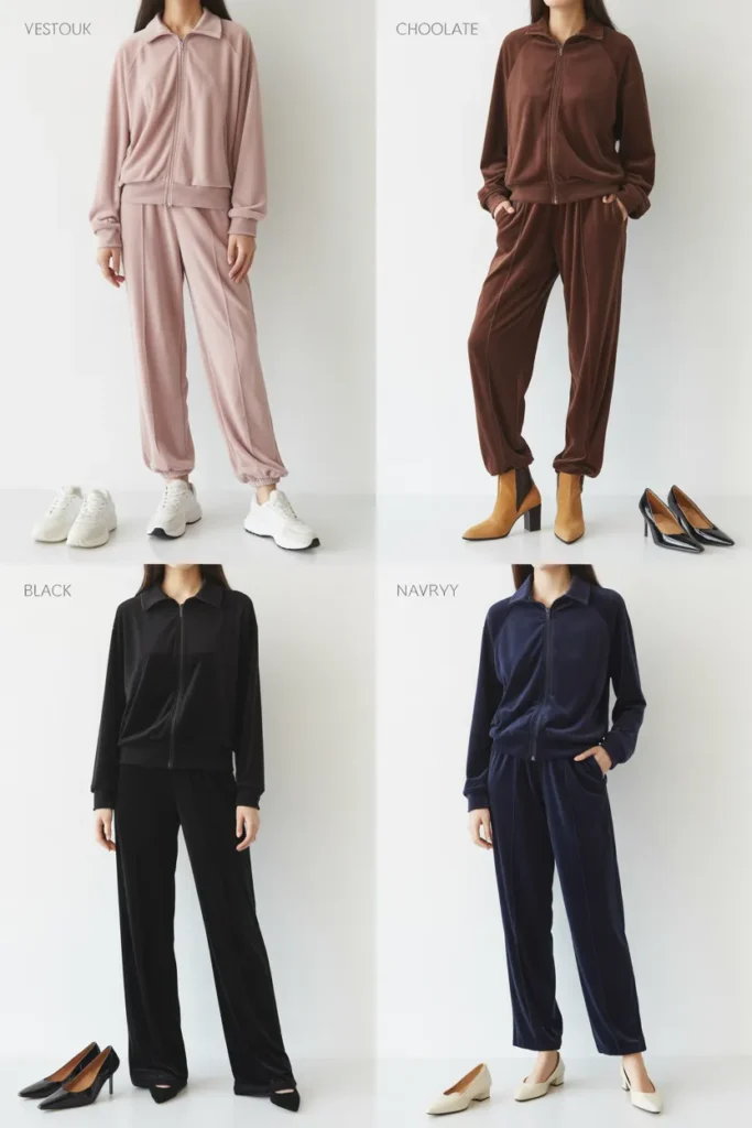 Four ways to style a velour tracksuit outfit for every occasion