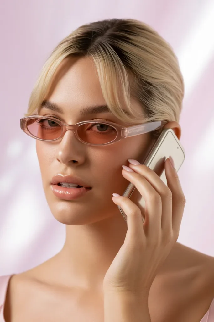 Tiny rectangle tinted sunglasses affordable Y2K accessory trend