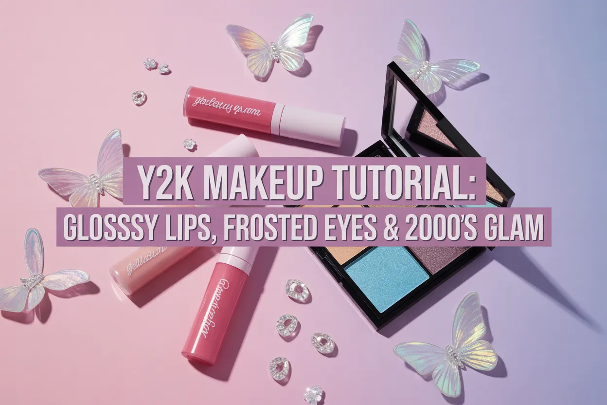 Y2K Makeup Tutorial Glossy Lips, Frosted Eyes & 2000s Glam