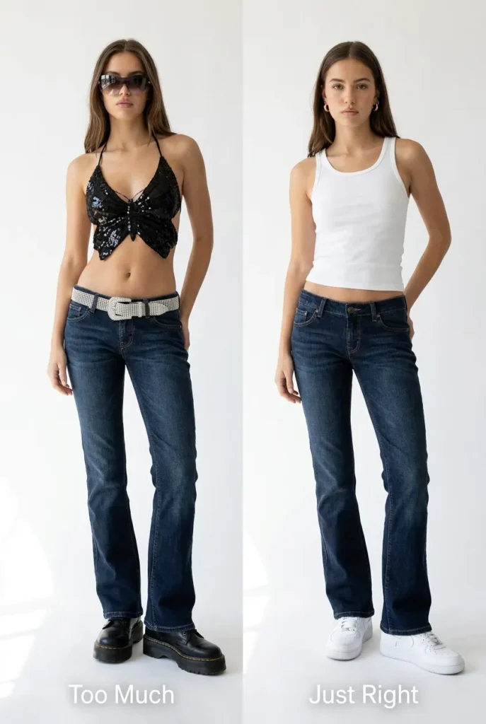 One statement two modern formula for Y2K Amazon dupes outfit comparison.